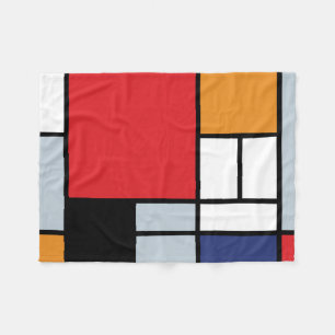Piet Mondrian - Samenstelling met Grote Rode Plane Fleece Deken