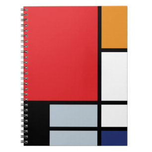 Piet Mondrian - Samenstelling met Grote Rode Plane Notitieboek