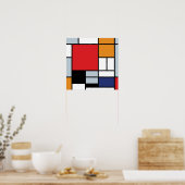 Piet Mondrian - Samenstelling met Grote Rode Plane Poster (Keuken)