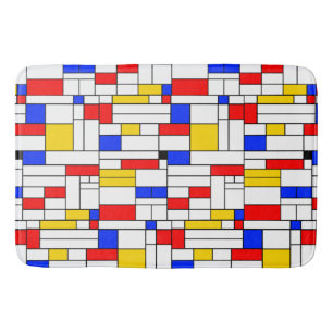 Piet Mondrian stijl abstracte kunst Badmat