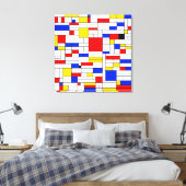 Piet Mondrian stijl abstracte kunst Canvas Afdruk (Insitu (Slaapkamer))