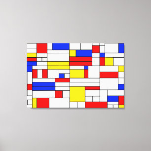 Piet Mondrian stijl abstracte kunst canvasprint Canvas Afdruk
