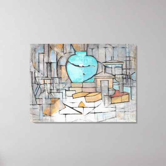 Piet Mondrian stille Life with Gingerpot II Canvas Afdruk (Voorkant)
