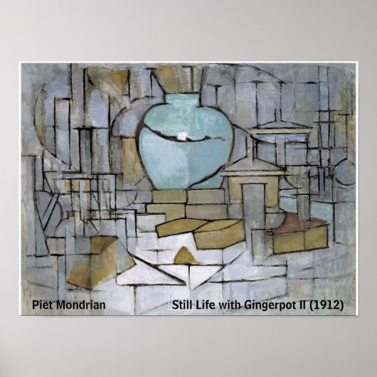 Piet Mondrian stille Life with Gingerpot II Poster (Voorkant)