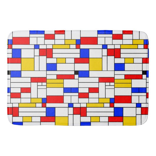 Piet Mondrian Style Abstracte kunst Badmat (Voorkant)