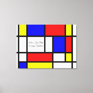 Piet Mondrian Style Art Quote of Jouw tekst Canvas Afdruk