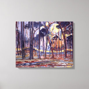 Piet Mondrians beroemde schilderij, Forest, Canvas Afdruk