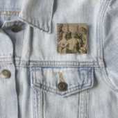 Pieta, de dode Christus Vierkante Button 5,1 Cm (In situ)