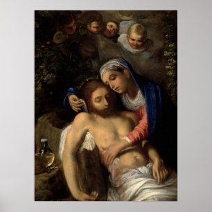 Pietà (Mary en Jezus) (van Adam Elsheimer) Poster
