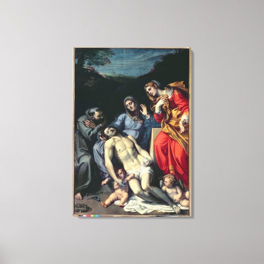 Pieta met St. Francis en St. Mary Magdalene, c.1 Canvas Afdruk (Voorkant)