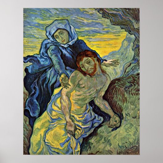Pieta (na Delacroix) van Vincent Willem van Gogh Poster (Voorkant)