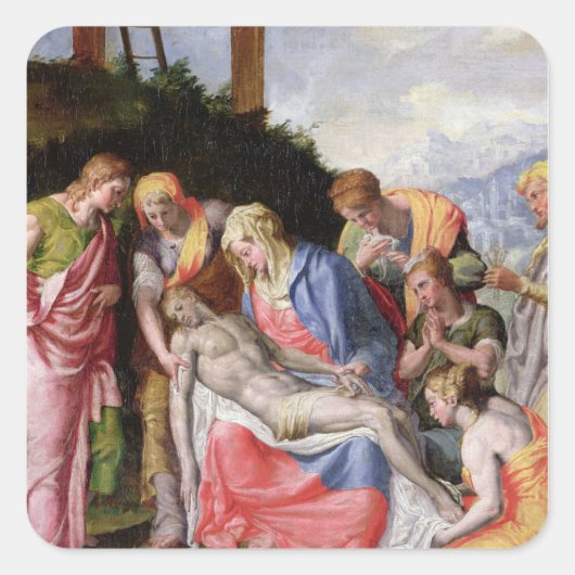 Pieta Vierkante Sticker (Voorkant)
