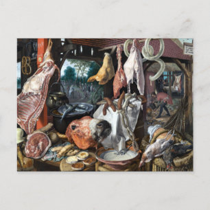 Pieter Aertsen A Meat Stall with the Holy Family Briefkaart