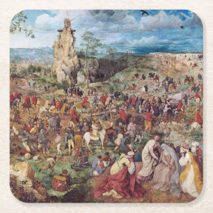 Pieter Bruegel, de Calvariëteitspopvolger Vierkante Kartonnen Onderzetter