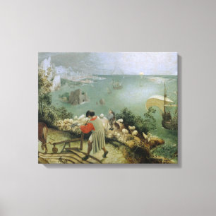 Pieter Bruegel de Herfst van Icarus van het Ouderl Canvas Afdruk