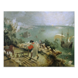 Pieter Bruegel de Herfst van Icarus van het Ouderl Foto Afdruk