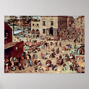 Pieter Bruegel de Ouder - De kinderspelletjes Poster