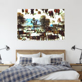 Pieter Bruegel de Oudere, De Jagers in de Sneeuw Canvas Afdruk (Insitu (Slaapkamer))