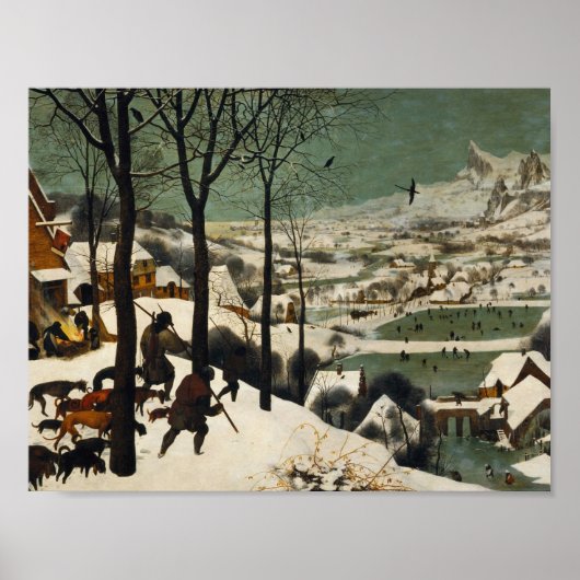 Pieter Bruegel de oudere - jagers in de sneeuw Poster (Voorkant)