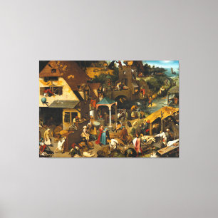Pieter Bruegel de Oudere Nederlandse Spreuken Canvas Afdruk