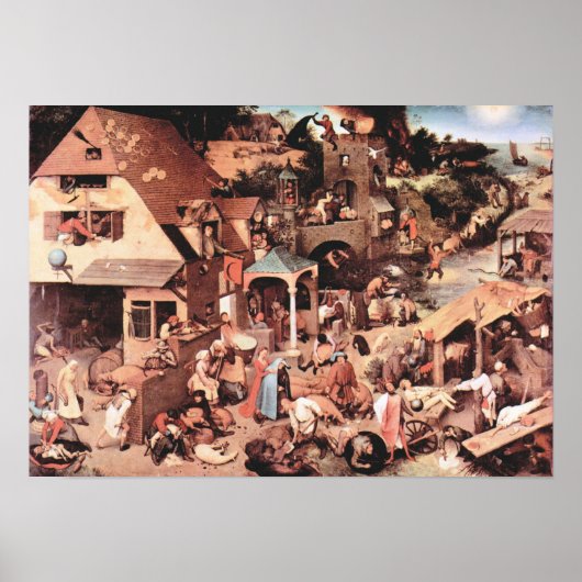 Pieter Bruegel-Het Nederlandse spreekwoord Poster (Voorkant)