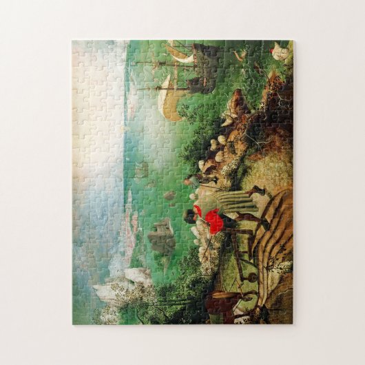 Pieter Bruegel Landschap met de Herfst van Icarus Legpuzzel (Verticaal)