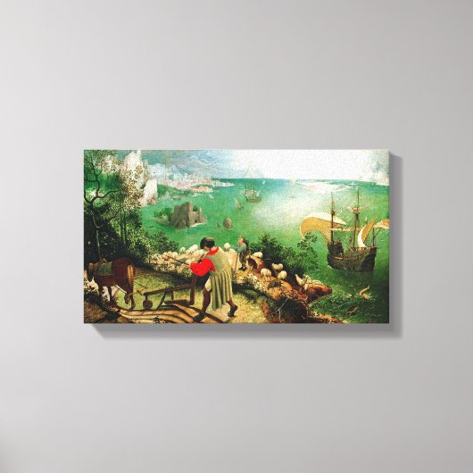 Pieter Bruegel Landschap met Herfst Icarus Canvas Afdruk (Voorkant)