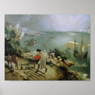 Pieter Bruegel the Elder -Landscape Fall of Icarus Poster