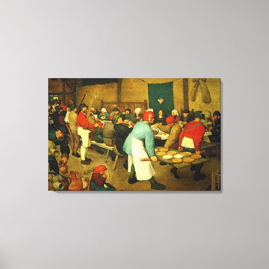 Pieter Bruegel's The Peasant Wedding (1568) Canvas Afdruk (Voorkant)