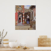 Pieter de Hooch - Courtyard of a House in Delft Poster (Keuken)