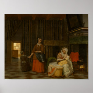Pieter de Hooch - Vrouw en Kind Poster