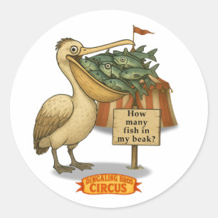 Pieter pelikaan zijn briljante snavel ronde sticker