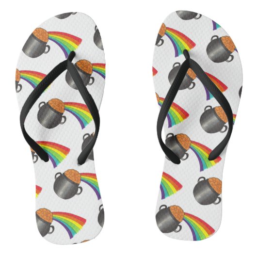 Pietje Gold Rainbow Saint Patrick's Day Party Teenslippers (Voetbed)