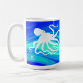 Pieuvre 6 sur Bleu Vert - Tasse de 15 oz. (Gauche)