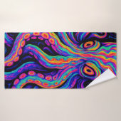 Pieuvre colorée Trippée (Serviette de bain)