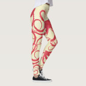 Pieuvre de corail sur la crème - Leggings (Droite)