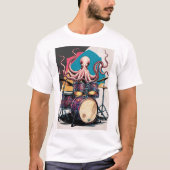 pieuvre jouant de la batterie t-shirt (Devant)