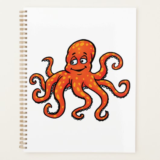 Pieuvre orange dessin animé océan créature marine (Devant)