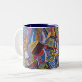 Pieuvre spatiale, Mug d'art Abstrait (Devant gauche)