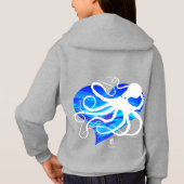 Pieuvre sur deux tons bleu - Sweat - shirt à capuc (Dos)