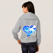 Pieuvre sur deux tons bleu - Sweat - shirt à capuc (Dos entier)