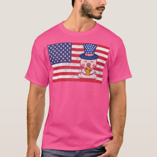 Pig 4th Of July Independence Day Usa Flag Premium T-shirt