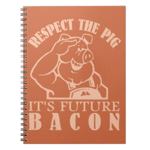 PIG AAN BACON notitieboek aangepaste kleur