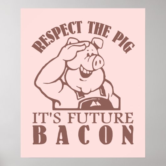 PIG AAN BACON poster aangepaste kleur (Voorkant)