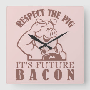 PIG AAN de klok van de de douanekleur van BACON