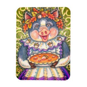 PIG & ACORN PIE, THANKSGIVING GEMAAKT MET LOVE MAGNEET