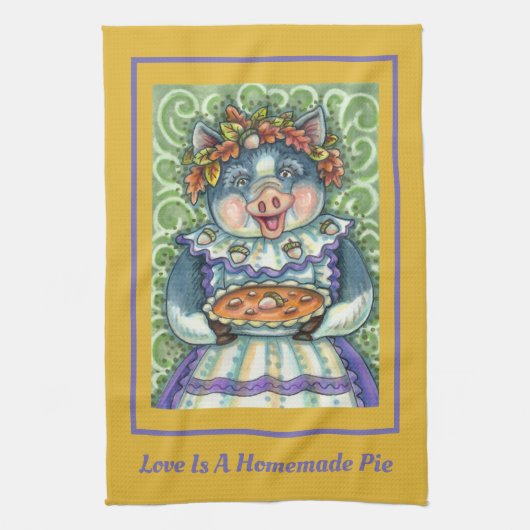 PIG & ACORN PIE, THANKSGIVING GEMAAKT MET LOVE THEEDOEK (Verticaal)