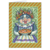 PIG & ACORN PIE THANKSGIVING GREETING CARD Blank (Devant)