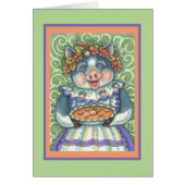 PIG & ACORN PIE THANKSGIVING GREETING CARD Blank (Devant)