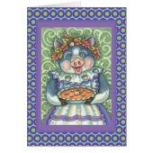 PIG & ACORN PIE THANKSGIVING GREETING CARD Blank (Devant)